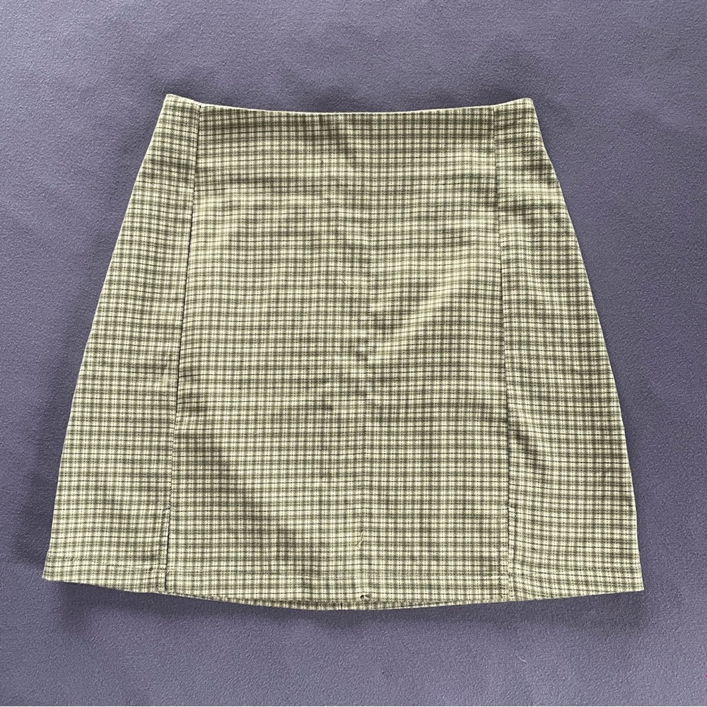 John Galt, Brandy Melville Green Plaid Mini Skirt